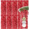 Com-Four® 10x Ghirlanda Rossa in Tinsel per Natale - Decorazioni per L'Albero di Natale - Tenda con Fili Ondulati (Rosso - 10 Pezzi)