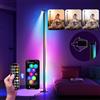 Fresum RGBIC - Lampada da terra a LED, 140 cm, rimovibile, colore nero, dimmerabile, 16 milioni di colori con app, modalità fai da te per camera da letto, 180°, larghezza illuminazione per pavimento