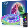 PSTAR Striscia LED RGBIC 5 Metri, Retroilluminazione LED per TV per TV e PC da 65 a 75 pollici, 30LED/m, Funzionamento USB con Controllo APP e Telecomando RF 2.4G, Strisce led adesive per Bar,Feste,TV