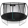 Walden Trampolino da giardino esterno per bambini Ø 244/305/366 cm 3/4/6 Gambe Trampolino da 8/10/12 FT con recinzione di sicurezza (244 CM 8 FT)