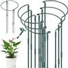 YeahBoom 6 Pezzi Pali di Supporto per Piante,25 × 60cm Regolabili Supporti per Piante Semitondi,Anello di Supporto per Piante,Semitondo Anello di Supporto,per Peonie, Vite, Piante Rampicanti Fiore