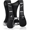 REETEE Zaino Trail Running Super Leggero, Riflettente Gilet Running per Uomini e Donne, Cintura Regolabile Vest per Ciclismo Maratona Corsa Trekking (nero, L)