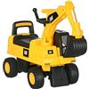 HOMCOM Ruspa Giocattolo con Licenza Caterpillar e Vano Contenitore, Escavatore Giocattolo Cavalcabile per Bambini da 1-3 Anni, Senza Batteria, Giallo
