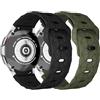 SOLOLUP 2 Pezzi Cinturini Sportivi per Samsung Galaxy Watch 6/5/4/Active 2 40 44mm/6 Classic/5 Pro 45mm/4 Classic 42 46mm,20mm cinturino di ricambio in silicone morbido per Donna Uomo,Nero/verde militare