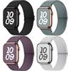 Fullmosa Idrorepellente Cinturino Compatibile con Apple Watch Cinturino 44mm 45mm 46mm 42mm 49mm Uomo e Donna, 4 Pezzi Cinturini Nylon Elastico Sport per iWatch SE Serie 10 9 8 7 6 5 4 3 2 1 Ultra