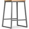 Iconik Interior Big Boy Style - Sgabello da bar, design industriale, in legno e metallo, 60 cm, colore: grigio scuro