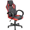 BAKAJI Sedia Gaming Poltrona da Ufficio Direzionale Ruote Girevole Sportiva Racer Direzionale Office Racing Presidenziale Casa Studio Sedia Da Scrivania Uffici Altezza Regolabile (Rosso)