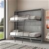 IMAGO FACTORY Kendo Doppio - Mobile Letto a Scomparsa Singolo 2 Letti a Scomparsa (L.200 P.106 H.191) Letto a Scomparsa Orizzontale 100% Made in Italy (Materassi Compresi, Cemento)