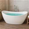 OGOMONDO Misure L170xH68xP80, CONFEZIONE 1 *** Vasca da bagno freestanding ovale in acrilico colore bianco lucido