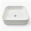 OGOMONDO Finitura- Lucido, CONFEZIONE 1 *** Lavabo d'appoggio ceramica bianco quadrato lavandino bagno dimensioni cm 38,5x38,5x14