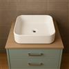 OGOMONDO Finitura- Opaco, CONFEZIONE 1 *** Lavabo d'appoggio ceramica bianco quadrato lavandino bagno dimensioni cm 38,5x38,5x14