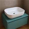 OGOMONDO Finitura- Lucido, CONFEZIONE 1 *** Lavabo da appoggio ceramica bianco rettangolare arredo bagno cm 45,5x32,5x13,5