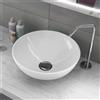 OGOMONDO Finitura- Lucido, CONFEZIONE 1 *** Lavabo da appoggio ceramica bianco tondo lavandino bagno 41,5x41,5x13,5 cm
