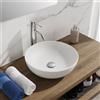 OGOMONDO Finitura- Opaco, CONFEZIONE 1 *** Lavabo da appoggio tondo in ceramica bianca elegante per mobili bagno e mensole bagno