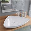OGOMONDO Lavabo da appoggio ceramica bianco triangolare arredo bagno 68x47,5x12,5 cm