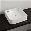 OGOMONDO Lavabo quadrato ceramica bianca da appoggio 43x43x12cm con monoforo