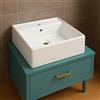 OGOMONDO Misure 51x46x16 cm, CONFEZIONE 1 *** Lavabo d'appoggio ceramica bianco lavandino lavello arredo bagno 2 misure