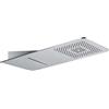 OGOMONDO Soffione doccia a parete acciaio inox punta quadrata con cascata
