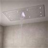 OGOMONDO Soffione doccia led a soffitto installazione da incasso con cascata acciaio inox rettangolare