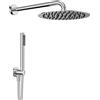 OGOMONDO Tipo di accessorio Soffione 2 MM Spessore, CONFEZIONE 1 *** Kit doccia co soffione tondo diametro 20 cm braccio a parete e doccino con flessibile da cm 150