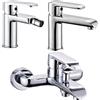 OGOMONDO Tris rubinetti miscelatori bidet lavabo esterno vasca linea america cromata