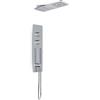 OGOMONDO Wall kit a parete da incasso a muro acciaio inox + soffione doccia a parete acciaio inox punta quadrata con cascata