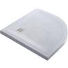 OGOMONDO Misure L80 x P80 x H3,5 cm, Tinta Bianco, CONFEZIONE 1 *** Piatto doccia mineral marmo resina curvo antiscivolo h3,5 cm