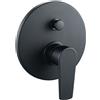 OGOMONDO CONFEZIONE 1 *** Miscelatore doccia parete africa incasso con deviatore ottone colore nero opaco