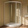 OGOMONDO Misure 77-79,5x77-79,5xh185 cm Trasparente, CONFEZIONE 1 *** Ogomondo box doccia semicircolare bianco due ante cristallo temprato
