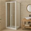 OGOMONDO Misure 71-75xh190 cm Trasparente, CONFEZIONE 1 *** Porta doccia a soffietto book cristallo temprato profilo bianco bianco