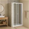 OGOMONDO Misure 76-80xh190cm Trasparente, CONFEZIONE 1 *** Porta doccia a soffietto book cristallo temprato profilo bianco bianco