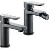 OGOMONDO Coppia miscelatore rubinetto bidet e miscelatore lavabo linea africa nero opaco