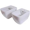 OGOMONDO CONFEZIONE 1 *** Coppia sanitari sospesi in ceramica vaso wc + bidet rak metropolitan