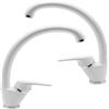 OGOMONDO Set 2 pezzi miscelatore ottone bianco lavello cucina oslo erogazione orientabile
