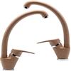 OGOMONDO Set 2 pezzi miscelatore ottone avena4 lavello cucina oslo erogazione orientabile