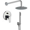 Ogomondo kit doccia tondo 1 completo di soffione doccetta e miscelatore con deviatore red