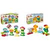 LEGO DUPLO Giardino Creativo e Giocattolo di Fiori Impilabili + Primo Giocattolo Treno Animale per Bambini Set di Apprendimento Creativo per Ragazzi e Ragazze 10444 + 10412