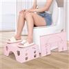 Fanwer Sgabello WC Pieghevole Fisiologico - Per Adulti e Bambini - Bagno (Rosa)