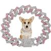 HimyBB Collare a catena per cani rosa, collana con strass per cuccioli di taglia piccola, media e grande, 20,3 cm