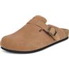 Intini Sabot Uomo Ciabatte Chiuse in Pelle Zoccoli con Comodo Pantofole Slip on Scarpe da Giardino Sandali Antiscivolo Verde 48