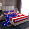 Homemissing Set di lenzuola con motivo bandiera americana e bandiera USA e città per ragazzi ragazze bambini federazioni USA stelle strisce geometriche blu bianco e rosso per letto singolo 3 pezzi