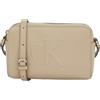 Calvin Klein Donna Borsa a Tracolla Sculpted Camera Bag con Logo, Grigio (Crockery), Taglia Unica