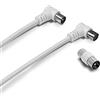 Metronic Cavo TV coassiale 9,52 mm angolare maschio/femmina + adattatore 9,52 mm 2 m