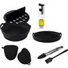 Cecotec Accessori per friggitrice ad aria Cecofry Silicone Pack Accessories. Friggitrici ad aria da 5-6,5 L, include stampo, separatore di cibo, guanti, pennello, pinze e bottiglia dispenser per olio