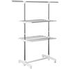 Homcom - Stendibiancheria 3 piani Stendino con Appendiabiti e Ruote - Regolabile 139x62x136cm