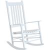 Outsunny Sedia a Dondolo da Giardino in Legno di Pioppo Bianco, Impermeabile e Anti-UV, 69 x 86 x 115 cm, Max. 160 kg