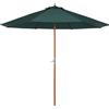 Outsunny Ombrellone da giardino in legno di pioppo, copertura di poliestere Verde, Stabile, Anti-UV, Ø270 x 250cm
