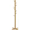 HOMCOM Appendi Abiti da Terra in Legno di bambù con 8 Ganci e Base a X, 49.5x 49.5x 178cm, Naturale|Aosom