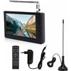 ciciglow TV digitale 5 ricaricabile, 1080p HD, 1500 mAh, supporta MKV/MOV/AVI/WMV/MP4/FLV/MPEG1-4/MP3, TV analogico digitale