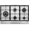 Glem Gas Piano Cottura 5 Fuochi a Gas Larghezza 74 cm (1 Bruciatore Tripla Corona) in Acciaio Inox colore Inox - GT85THIX
